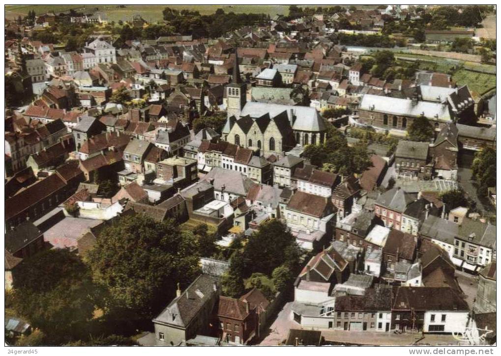 CPSM LESSINES (Belgique-Hainaut) - Vue Aérienne, église St Pierre Monastère Et Grande Rue - Lessen