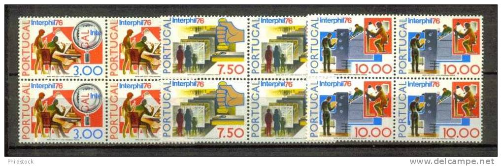 PORTUGAL N° 1293 à 1295 ** Blocs De 4 - Unused Stamps