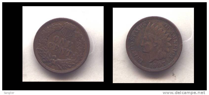 ONE CENT 1907 - 1859-1909: Indian Head