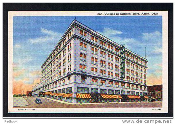 2 USA Postcards - Main Street & O'Neil's Department Store Akron Ohio  - Ref 458 - Akron