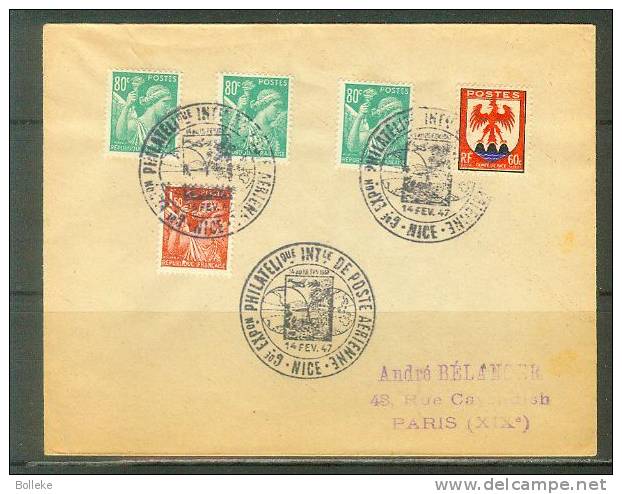 Armoiries  -  France  -  Lettre De 1947  -  Tourisme  -  Avions - Briefe U. Dokumente