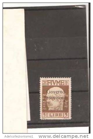 30957)serie Francobollo Fiume 1921 Governo Provvisorio - Nuovo E Linguellato - Fiume & Kupa
