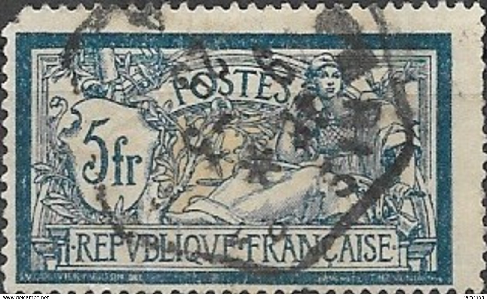 FRANCE 1900 Olivier Merson - 5f. - Blue And Buff  FU - 1900-27 Merson