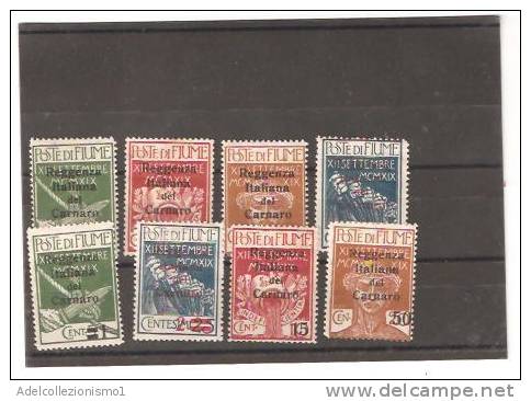 30975)serie Francobolli 1920 Fiume Reggenza Italiana Del Carnaro 8 Valori  Linguellati - Fiume