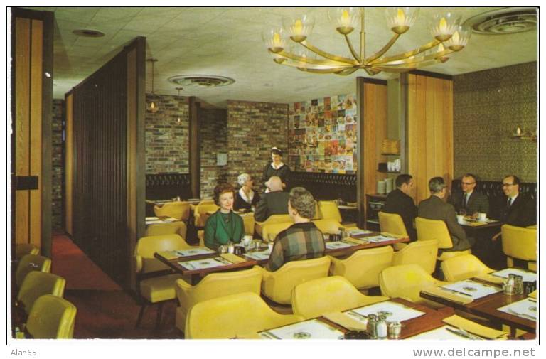 Clark's Corner, Seattle WA Downtown Restaurant Interior On 1960s Vintage Chrome Postcard, First Ave Marion St - Seattle