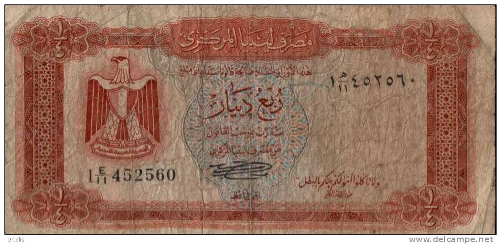 LIBYA / 1/4 DINAR / USED / 2 SCANS . - Libië