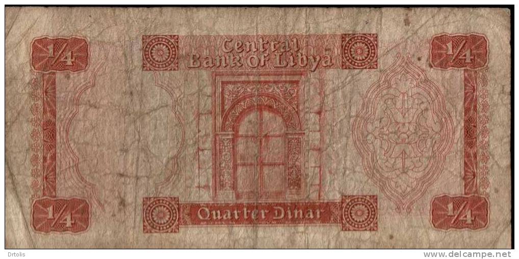 LIBYA / 1/4 DINAR / USED / 2 SCANS . - Libye