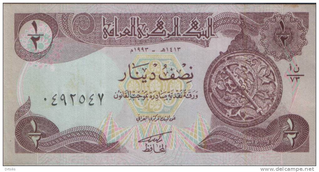 IRAQ / 1/2 DINAR / XF / 2 SCANS . - Irak