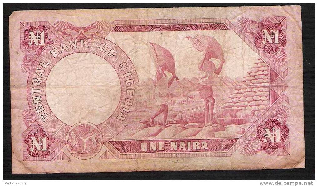 NIGERIA  P15b  1  NAIRA (1973)#DO/45  Signature 2   FINE    NO P.h. - Nigeria