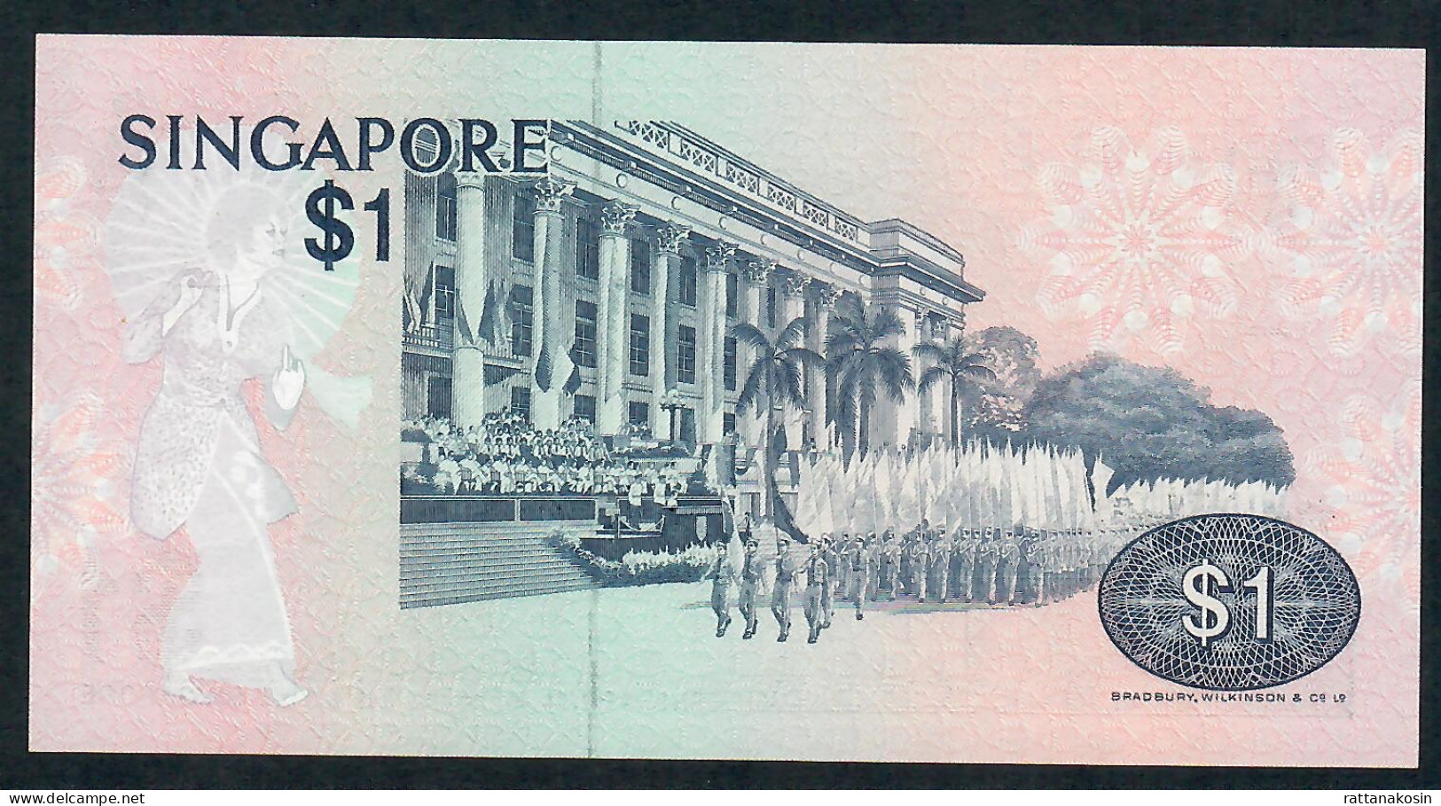 SINGAPORE  P9a 1 DOLLAR (1976) #G/3    UNC. - Singapour