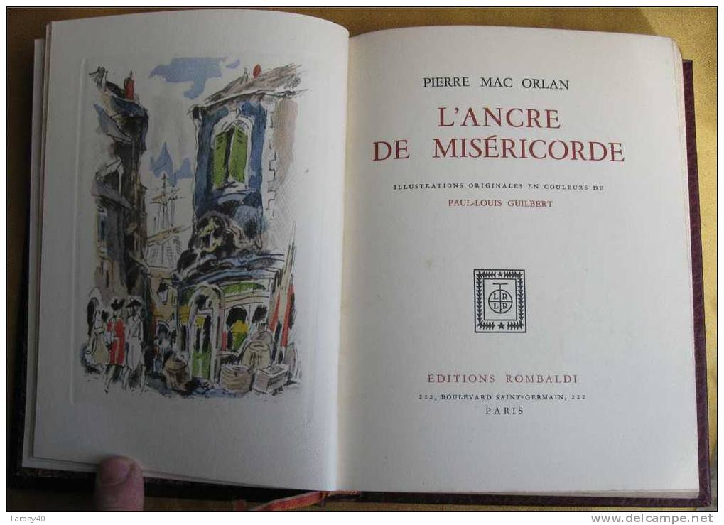 Mac Orlan - L Ancre De Misericorde  - Illustrations Paul Louis Guilbert - Auteurs Français