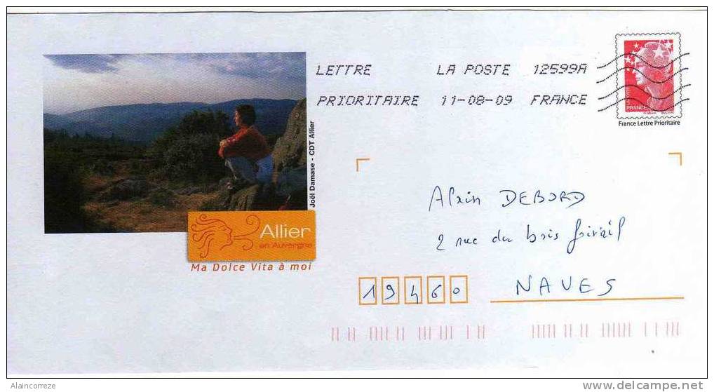 Entier Postal PAP Local Personnalisé Allier En Auvergne Ma Dolce Vita à Moi. Marianne De Beaujard - PAP: Ristampa/Beaujard