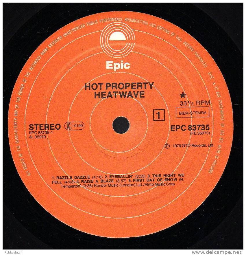 * LP *  HEATWAVE - HOT PROPERTY (Holland 1979) - Soul - R&B