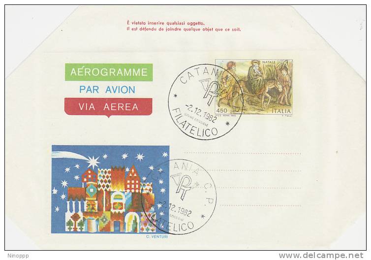 Italy-1982 A 18 Christmas  FDI Aerogramme - Colecciones