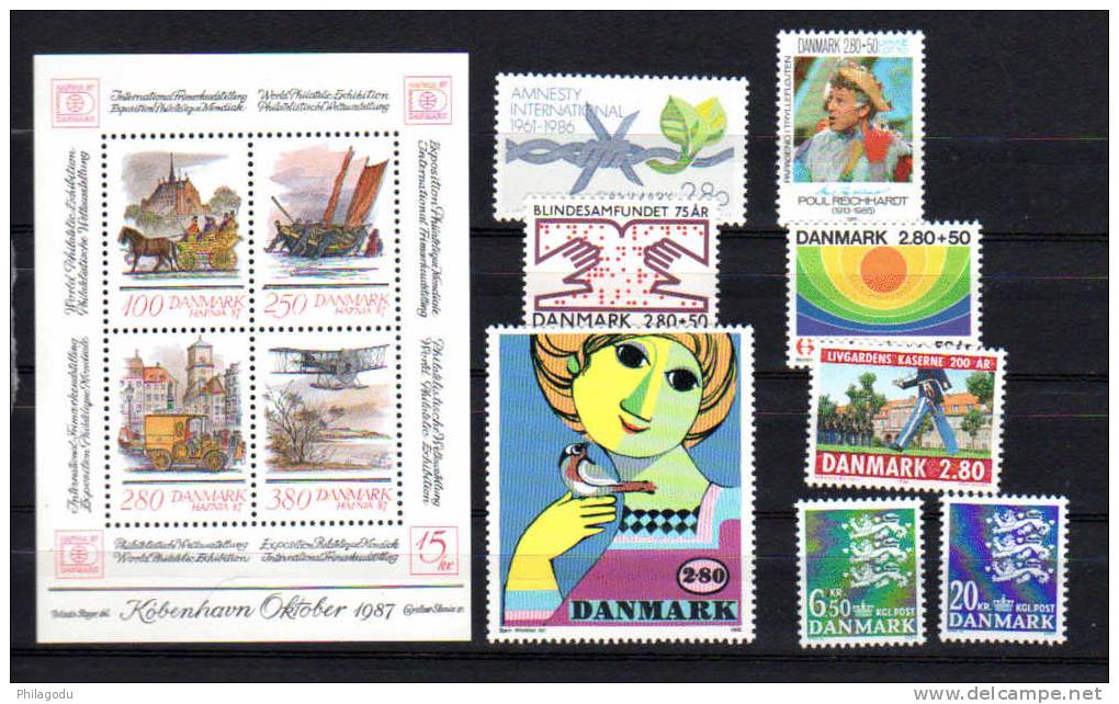 Danemark Début Année 1986, N° 856 /867 ** , Neuf Sans Charnière, - Unused Stamps