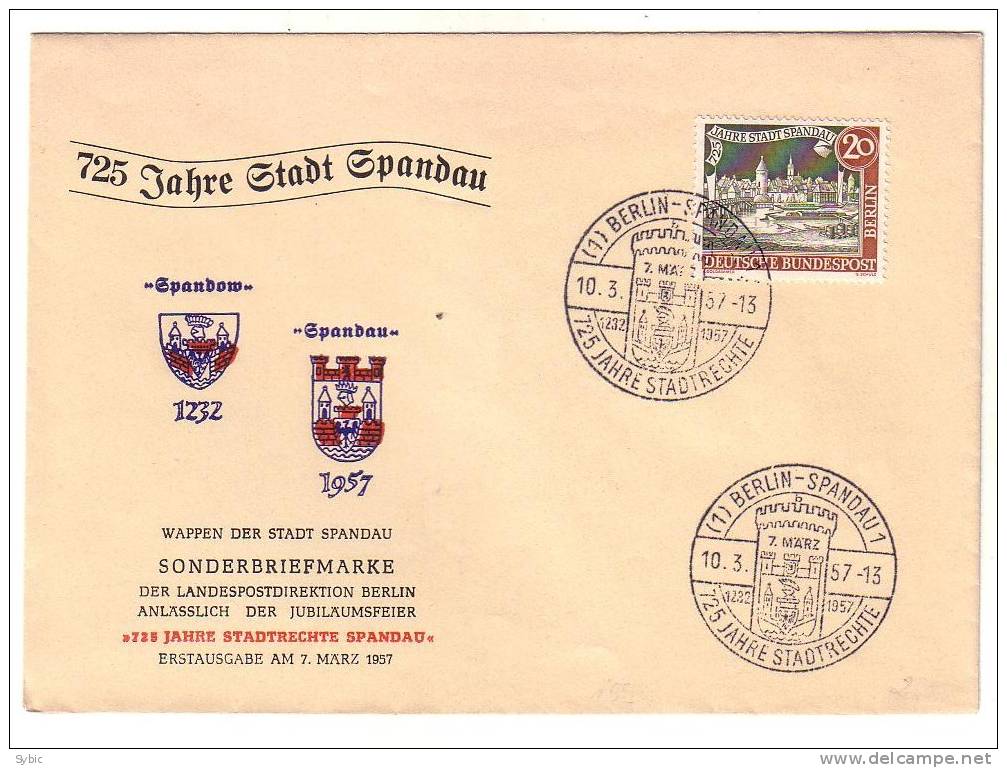 ALLEMAGNE - Lettre - 725 Ans De Spandau 10/03/1957 - Covers & Documents