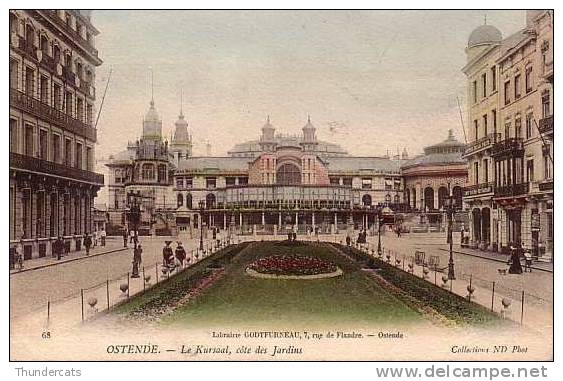 OOSTENDE OSTENDE LIBRAIRIE GODTFURNEAU 7 RUE DE FLANDRE OSTENDE LE KURSAAL COTE DES JARDINS COULEUR COLLECTION ND PHOTO - Oostende