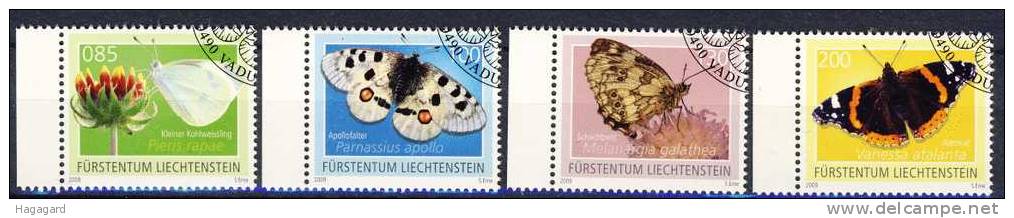 #Liechtenstein 2009. Butterflies. Michel 1509-11. Cancelled(o) - Used Stamps