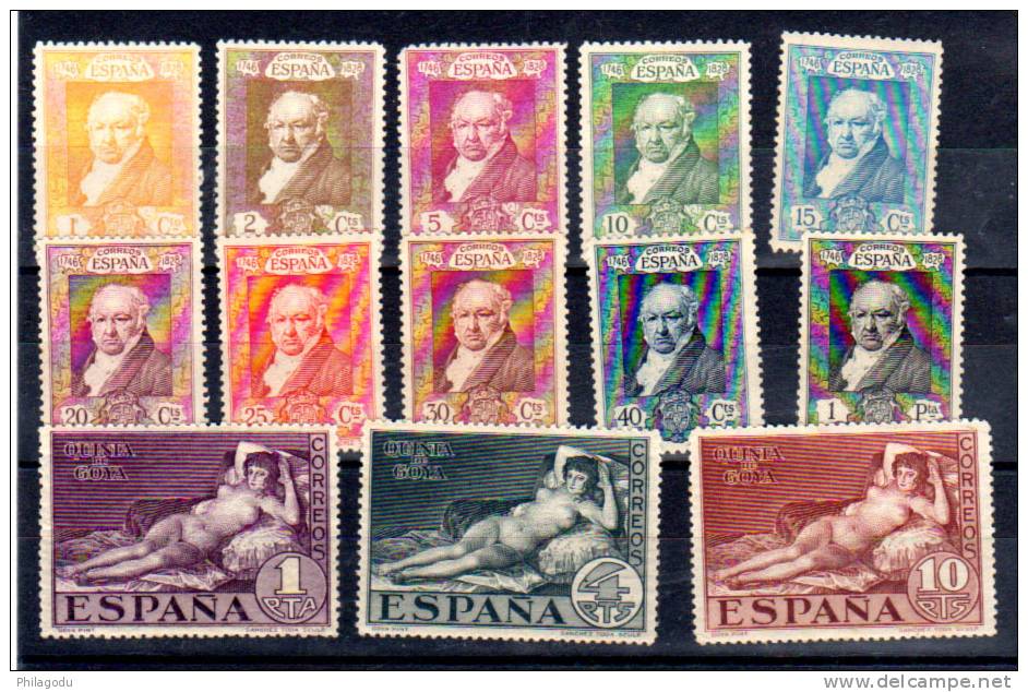 Espagne 1930, 100° De La Mort De Goya Incomplet, 412/20 - 421 /25, Cote 55 €, Neuf Sans Charnière - Unused Stamps