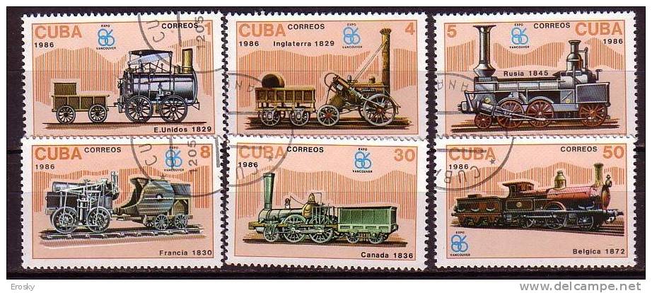 G0686 - CUBA Yv N°2694/99 TRAINS - Used Stamps