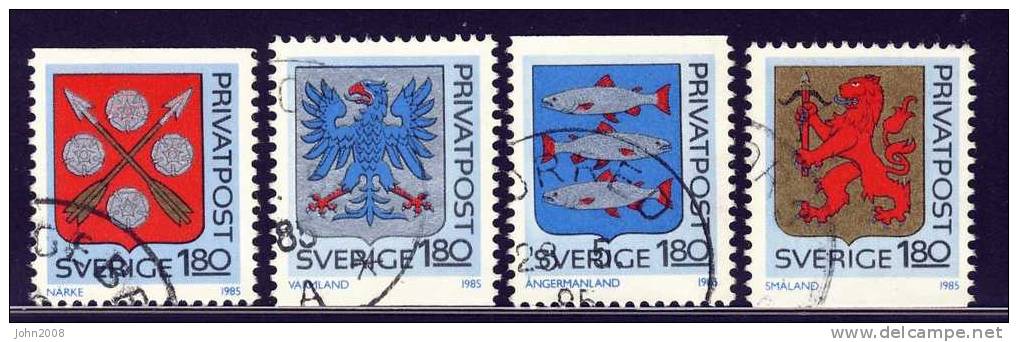 Schweden / Sweden 1985 : Mi.nr 1330-1333 * - Freimarken / Definitives - Gebraucht