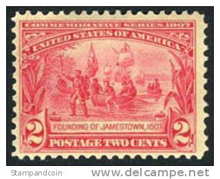 US #329 Mint Lightly Hinged 2c Jamestown Expo From 1907 - Nuovi