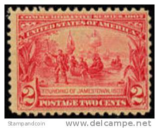 US #329 Mint Never Hinged 2c Jamestown Expo From 1907 - Neufs