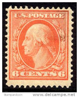 US #336 Mint Hinged 6c Washington From 1908 - Neufs