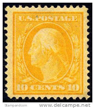 US #338 XF/SUPERB Mint Hinged 10c Washington From 1909 - Neufs