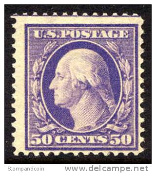 US #341 Mint Hinged 50c Washington From 1909 - Neufs