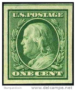 US #343 SUPERB Mint Never Hinged 1c Franklin Imperf From 1908 - Unused Stamps