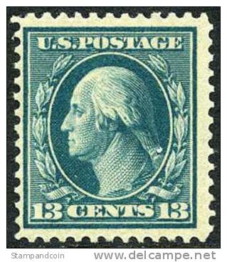 US #365 Mint Hinged 13c Washington On Bluish Paper From 1909 W/Certificate - Neufs