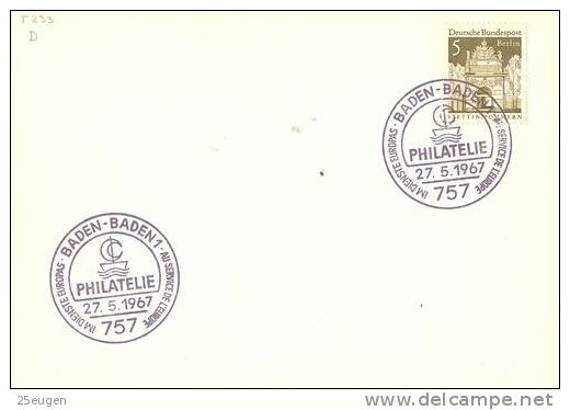 GERMANY 1967 EUROPA   POSTMARK - 1967