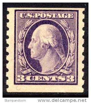 US #394 Mint Hinged 3c Washington Coil From 1911 - Nuevos