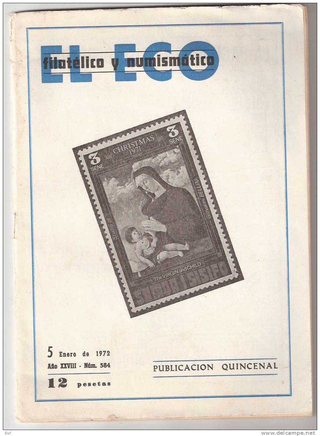 ESPANA , Magazine / Revista " EL ECO Filatelico Y Numismatico " ; Enero 1972 ; 53 P - Espagnol (desde 1941)