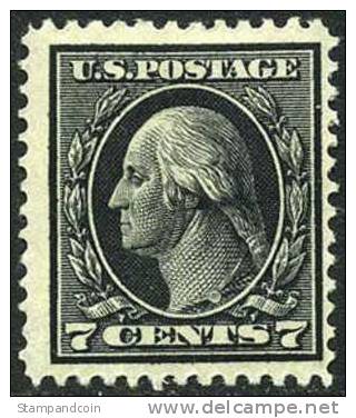 US #407 Mint Hinged 7c Washington From 1914 - Unused Stamps