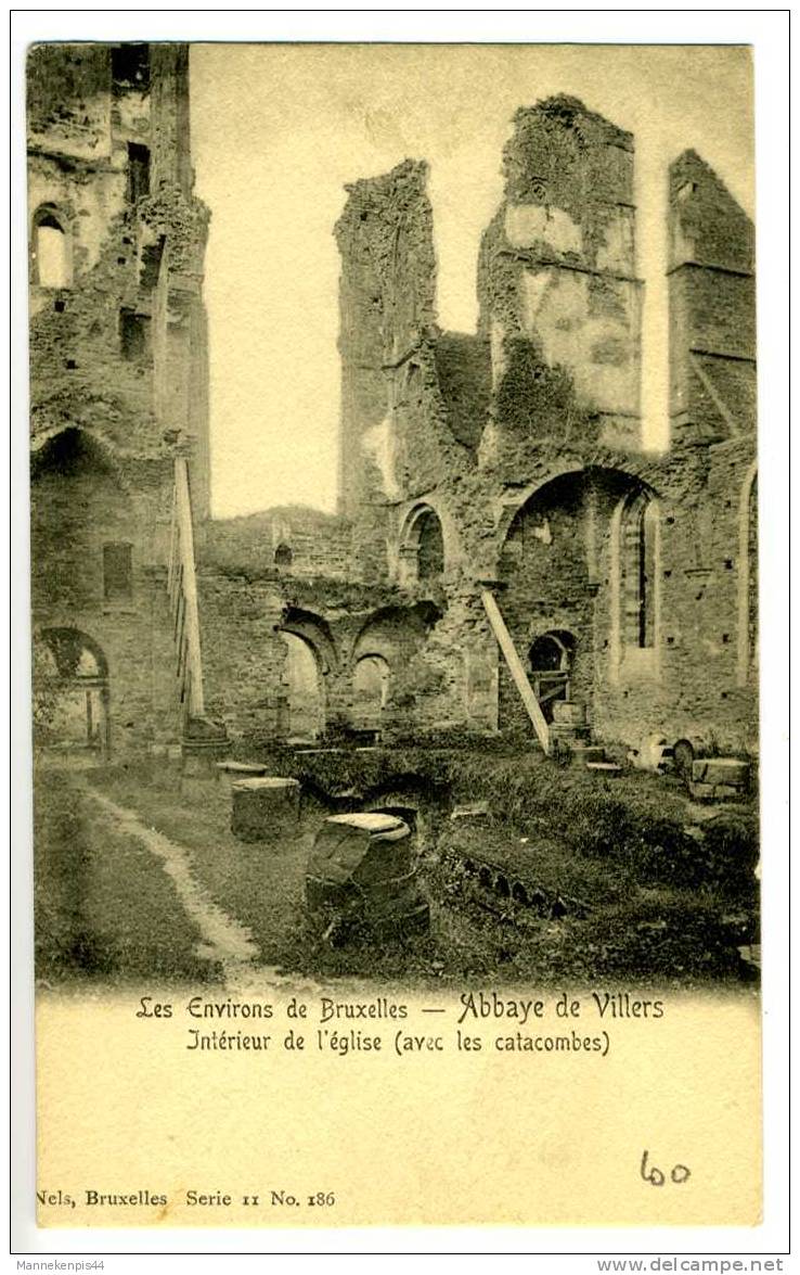 Les Environs De Bruxelles - Abbaye De Villers - Intérieur De L'église (avec Les Catacombes) - Nels Serie 11 N° 186 - Sets And Collections