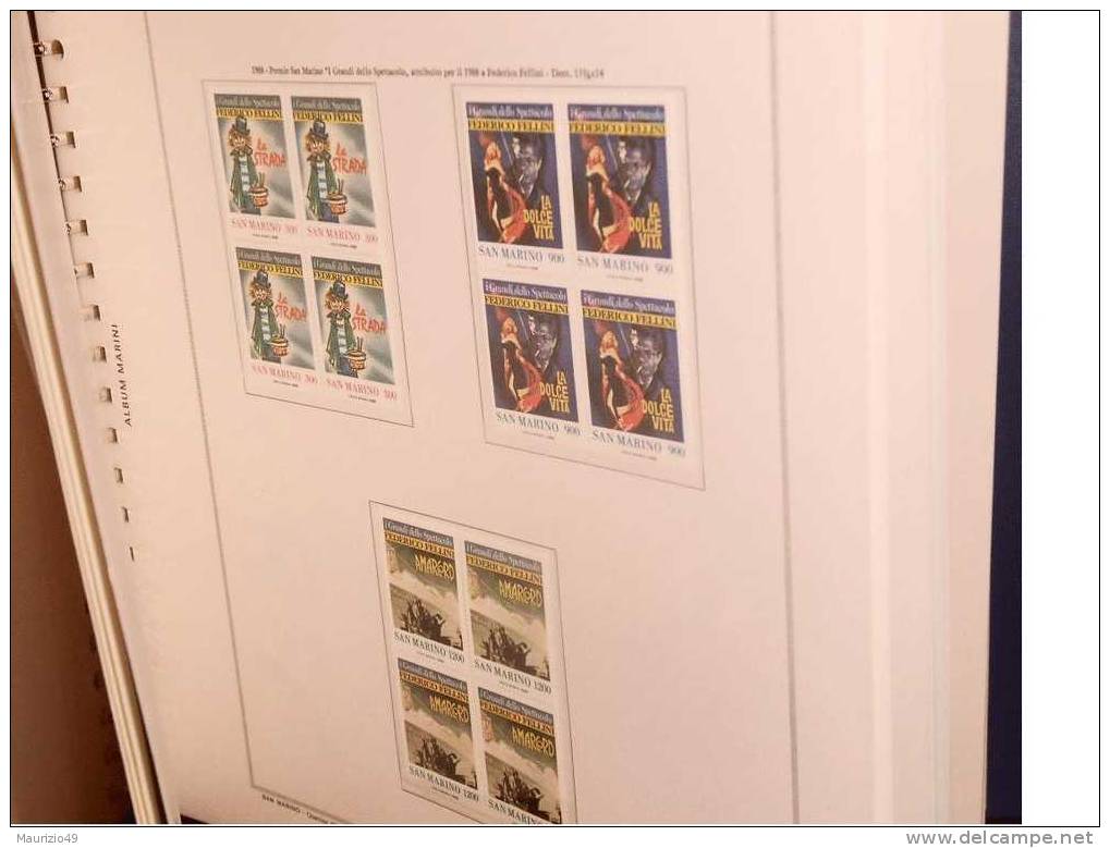 SAN MARINO 1988 COMPLETO - QUARTINE NUOVE CON GOMMA IN FOGLI MARINI PERFETTI - Unused Stamps