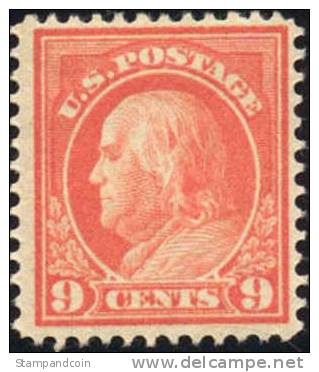 US #415 Mint Hinged 9c Franklin From 1914 - Nuevos