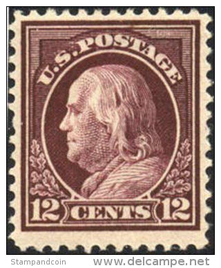 US #417 Mint Hinged 12c Franklin From 1912 - Nuovi