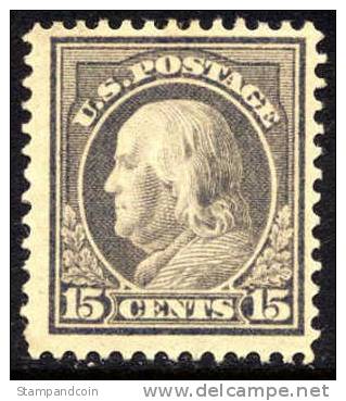 US #418 Mint Hinged 15c Franklin From 1912 - Nuovi