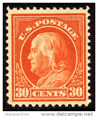 US #420 XF Mint Hinged 30c Franklin From 1914 - Neufs