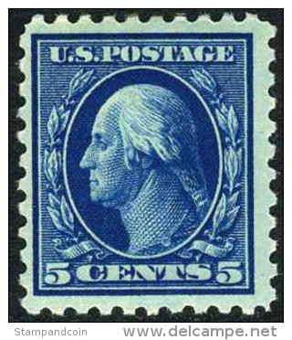 US #428 Mint Hinged 5c Washington From 1914 - Unused Stamps