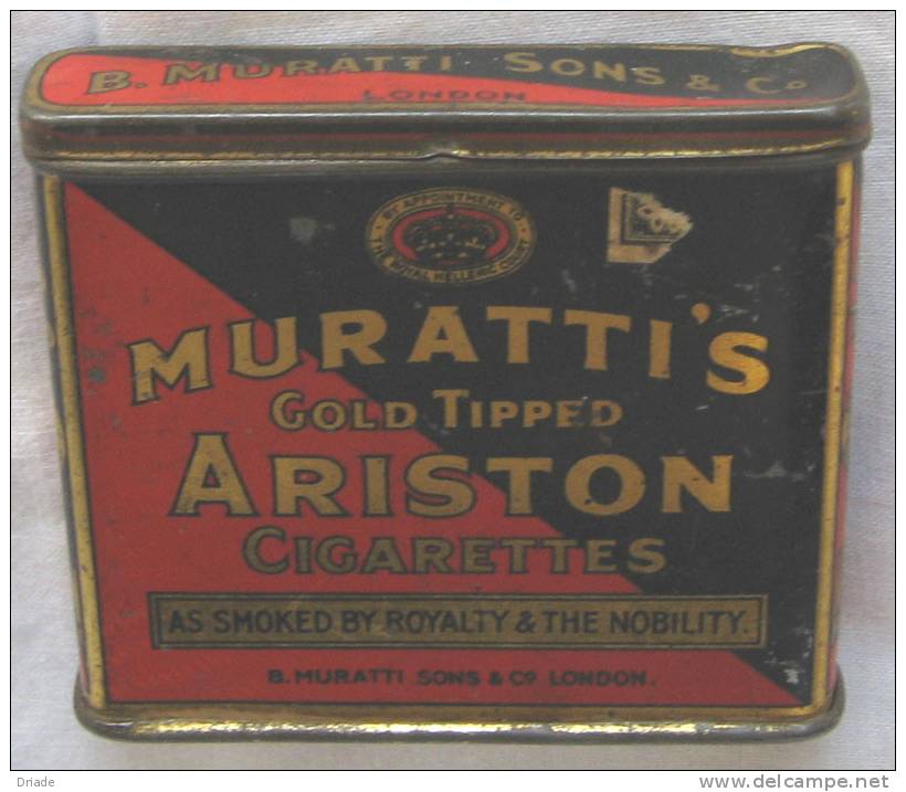 PORTA SIGARETTE PUBBLICITA MURATTI GOLD TIPPED ARISTON CIGARETTES - Boites à Tabac Vides