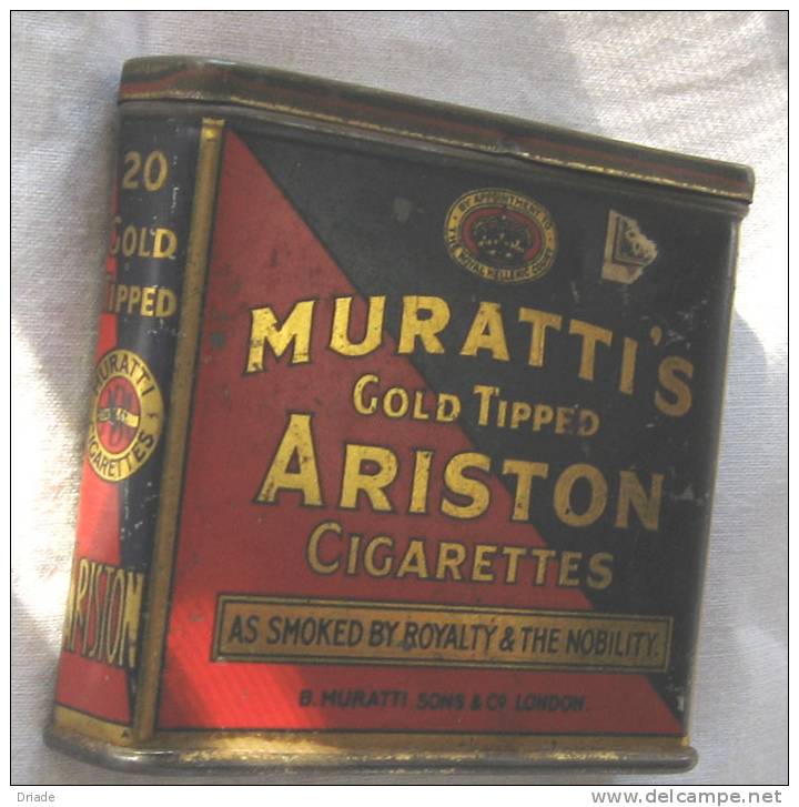 PORTA SIGARETTE PUBBLICITA MURATTI GOLD TIPPED ARISTON CIGARETTES - Boites à Tabac Vides