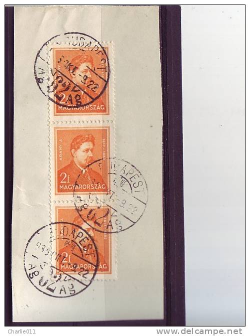 JOHANN ARANY-POET-2 F-3 STAMPS-POSTMARK BUDAPEST 1935-HUNGARY - Used Stamps