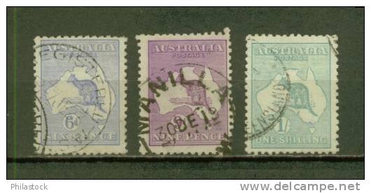 AUSTRALIE N° 8 A, 9 A, 10 A Obl. - Gebraucht