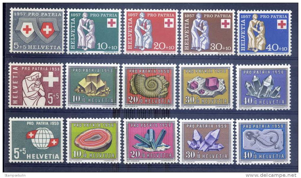 1957 - 58 -59 COMPLETE SET PRO PATRIA MNH ** - Unused Stamps