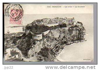 Jolie CP Ancienne Monaco La Ville Le Rocher - Ed Giletta N° 785 - CAD Monte Carlo 1-01-1913 1er Janvier / Tp 23 - Multi-vues, Vues Panoramiques