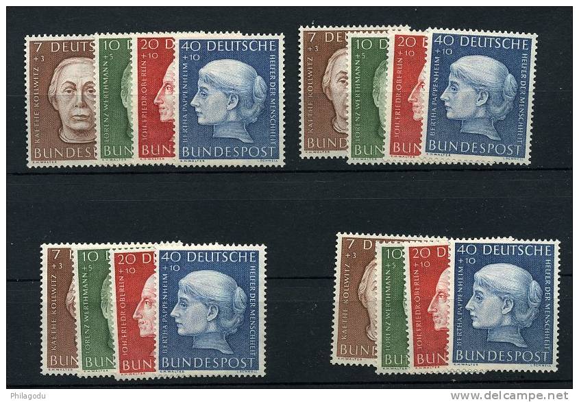 4 Satze  Postfrich  Mi.200/203**  Cote 4x60 Euros = 240 E  Helfer Der Menscheid - Unused Stamps